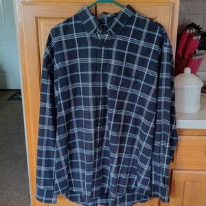 St. John's Bay Dark Plaid Shirt XL TALL